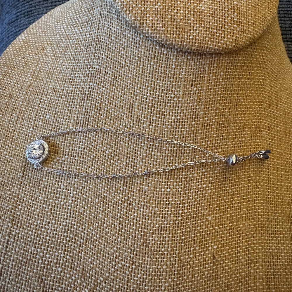 Solid Sterling Silver One Carat Moissanite Bolo Bracelet New in Package RARE